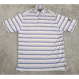 FootJoy Shirt Mens L Stripe Performance Golf Polo Short Sleeve Snoqualmie Ridge‎